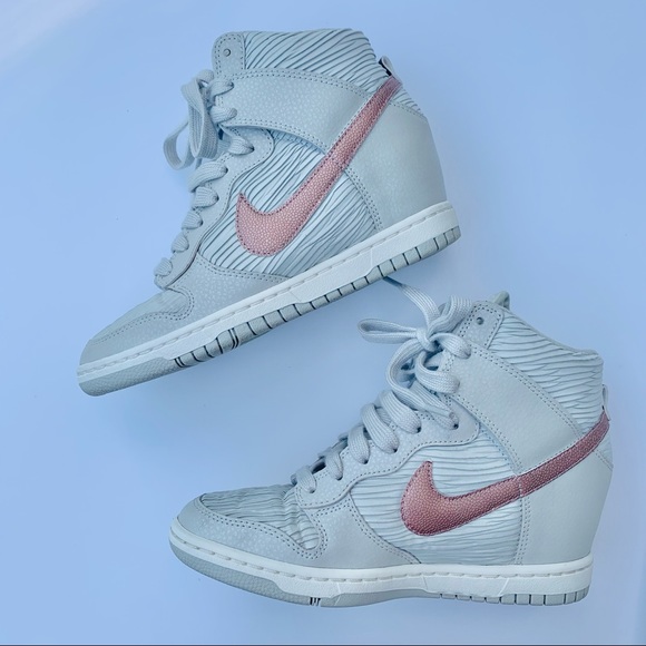 Nike Shoes - Nike Dunk Sky Hi Womens Rose Gold Wedge Hidden Platform Shoes